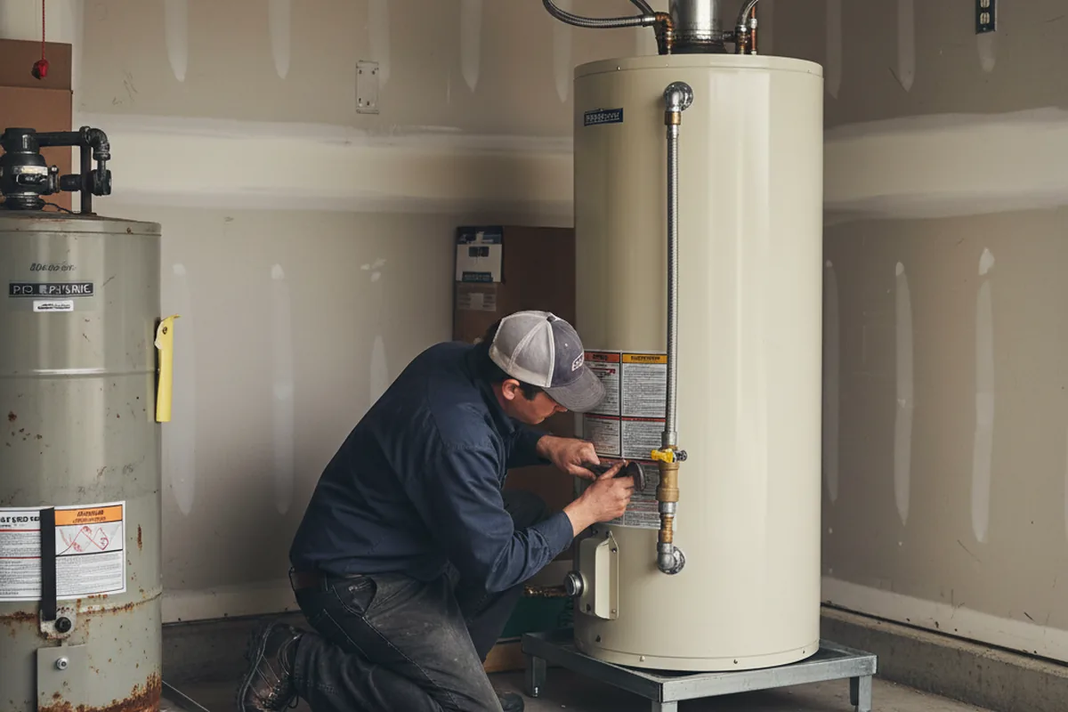 Water heater and shutoff valve replacement in East Haddam