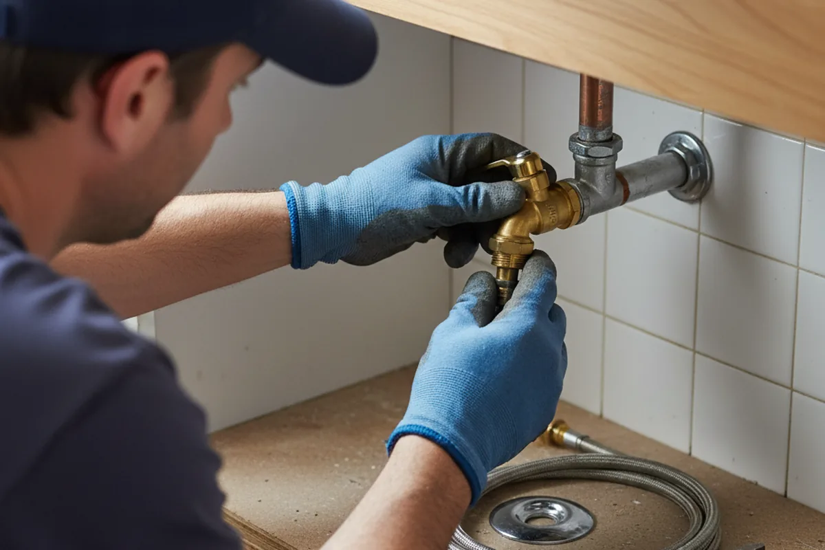 Shutoff valve and fitting work during Emergency Plumbing in East Haddam